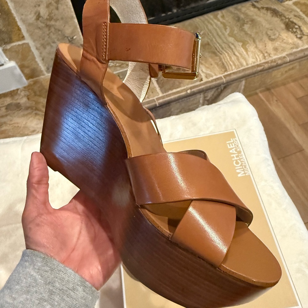 Michael Kors Brown Wedge Sandals